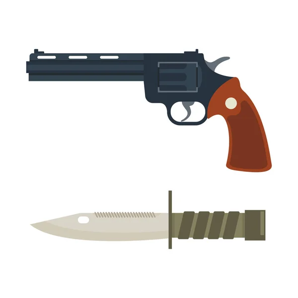 Vector pistola y cuchillo icono . — Vector de stock