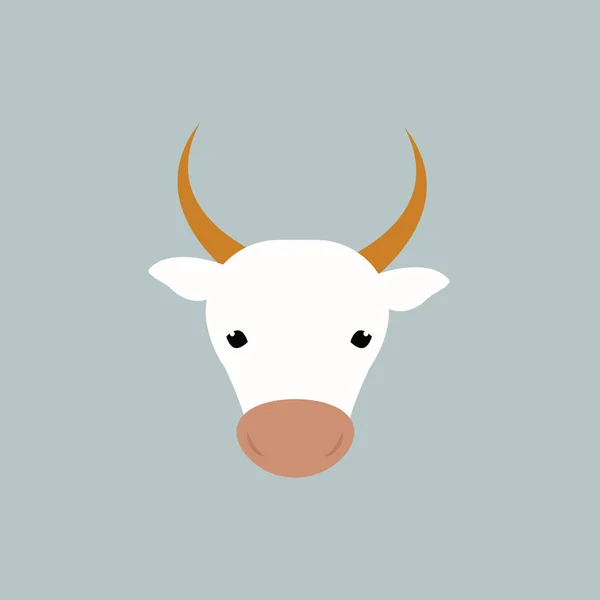 White cow head vector illustration. — Stock Vector