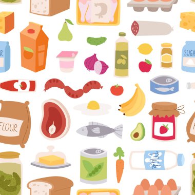 Her gün gıda sorunsuz tasarlamak vektör.