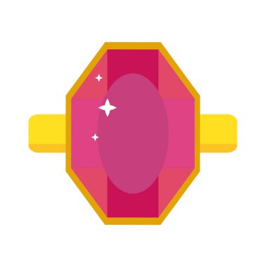 Değerli taş mücevher vektör çizim yüzükle.