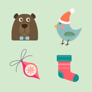 illüstrasyon vektör Christmas Icons.
