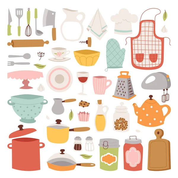 Iconos de vectores de utensilios de cocina . — Vector de stock