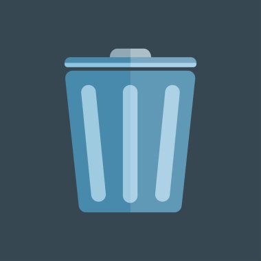 Çöp çöp kutusu düz vektör