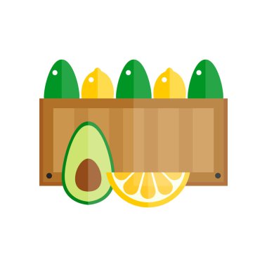 Kutuları meyve nakliye konteyner vektör.