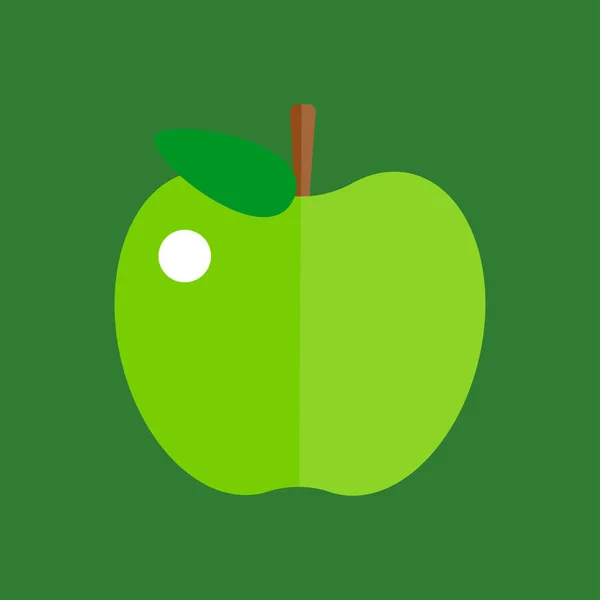 Illustrazione vettoriale mela verde. — Vettoriale Stock
