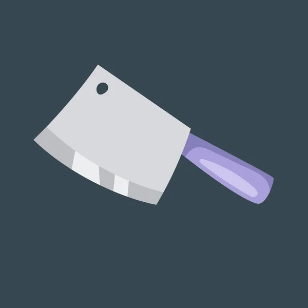 Cuchillo de cocina cleaver vector plano . — Vector de stock