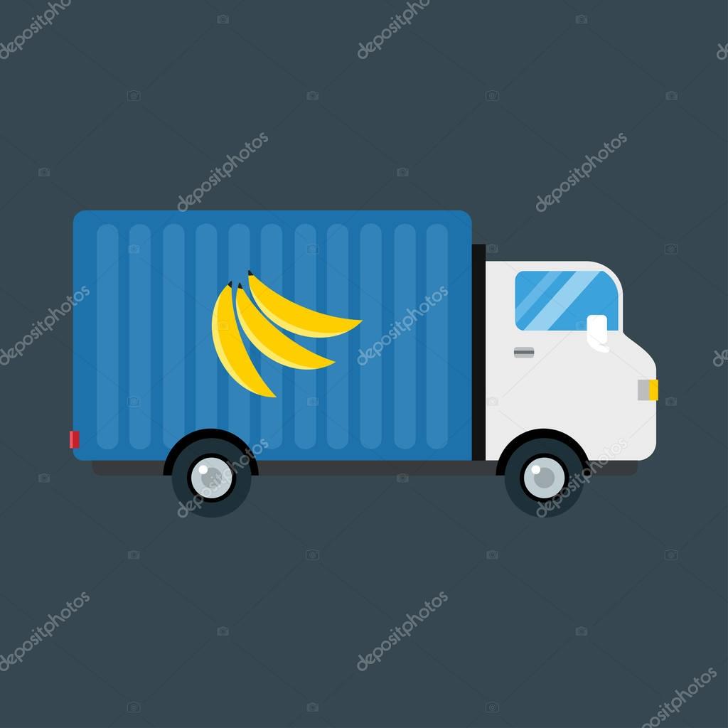 Import export fruits delivery transport and vegetables delivery vector icons set. Shipping shop commerce container sign. Organic food distribution package illustration.