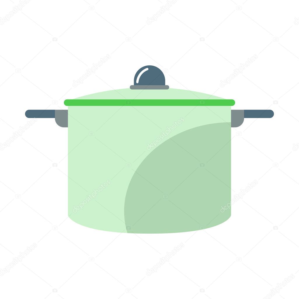 Cartoon cooking pan vector illustration.