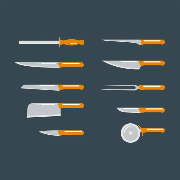 Kitchen knife flat vector. — Stock Vector