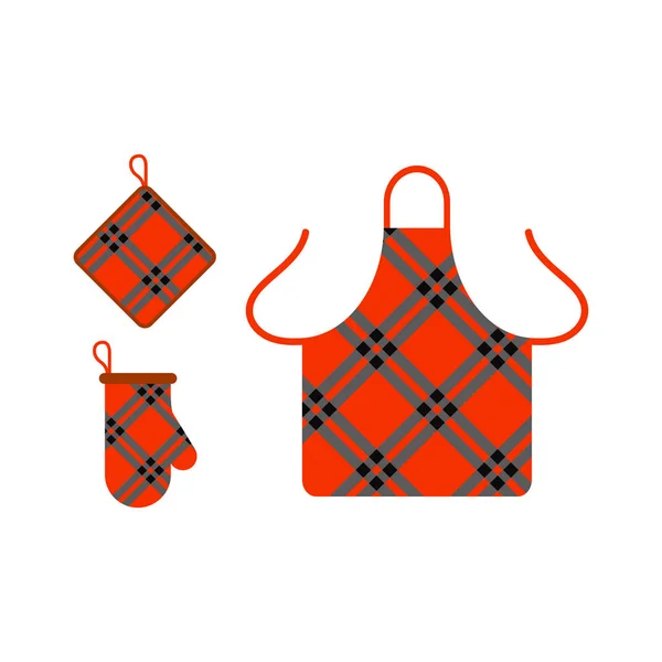 Kitchen apron and potholder vector illustration. — Stock Vector