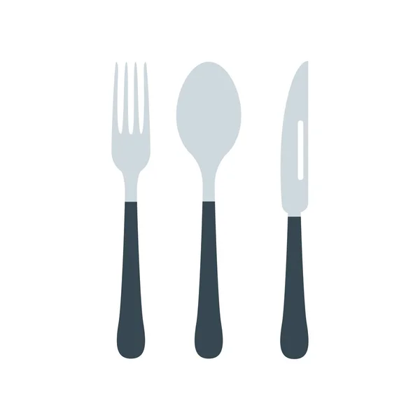 Cutlery set with fork, knife and spoon vector illustration. — Stock Vector