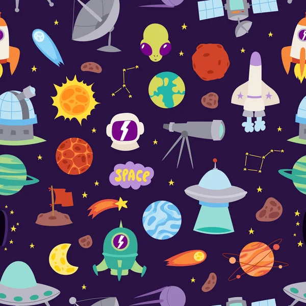Astronomy space vector seamless pattern.