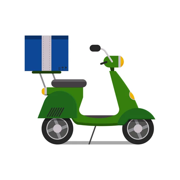 Entrega scooter transporte carga logístico vetor ilustração . —  Vetores de Stock