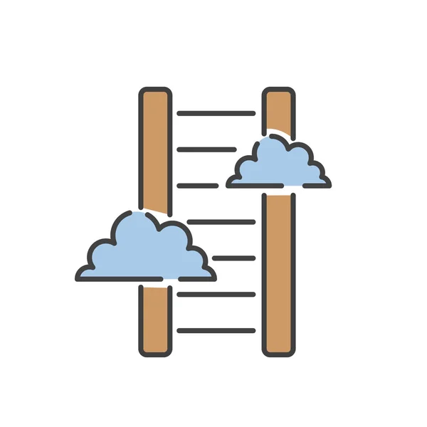 Career ladder thin line icon vector. — Stock Vector