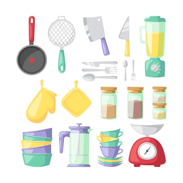 Icone vettoriali utensili da cucina . — Vettoriale Stock