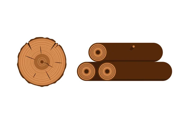 Δέντρο ξύλινο φέτες διάνυσμα. — Διανυσματικό Αρχείο