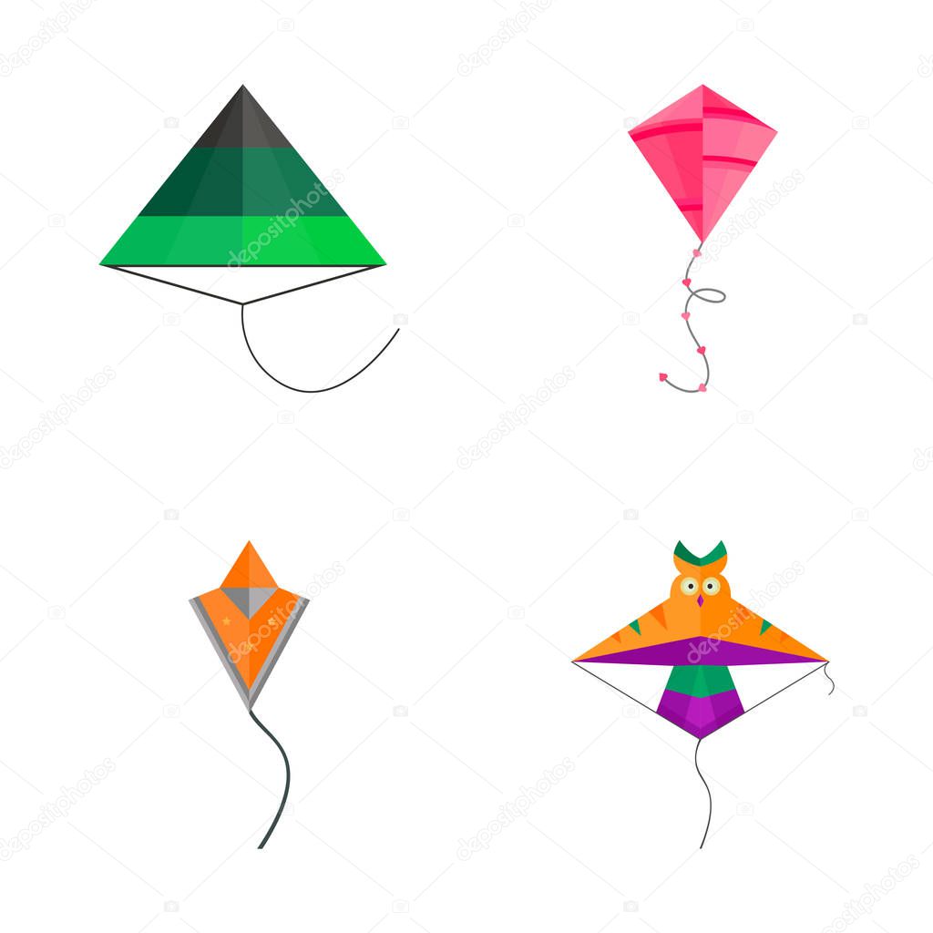 Kite icon vector.