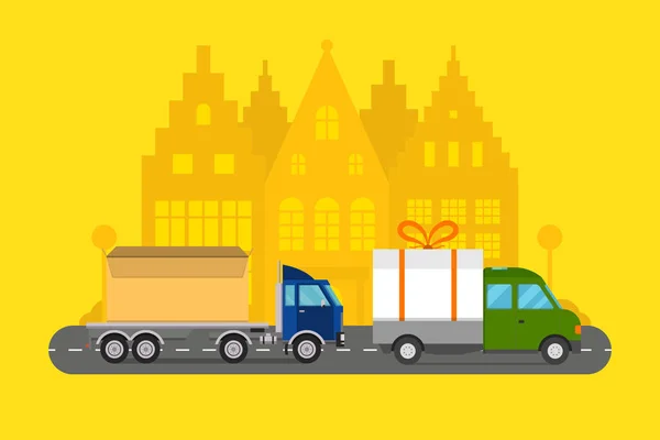 Dostawy transportu cargo logistic wektor ilustracja. — Wektor stockowy