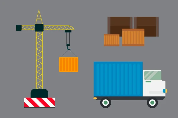 Delivery transport cargo truck vector illustration. — Stock Vector
