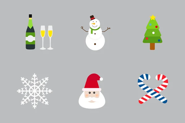 Christmas holiday icons vector set. — Stock Vector