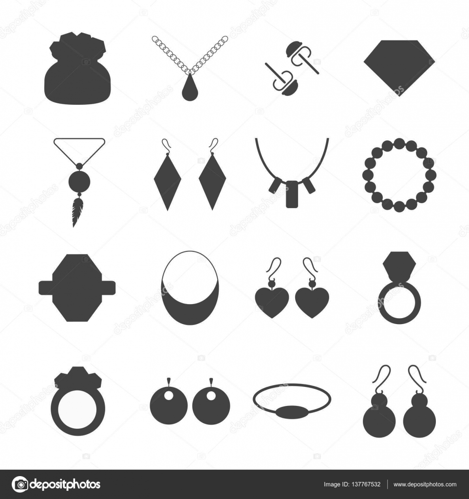 Download Silhouette jewelry accessories vector. — Stock Vector © adekvat #137767532