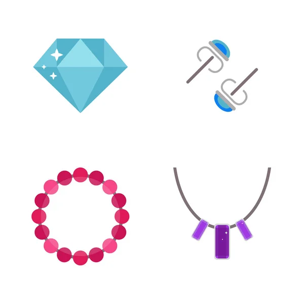 Set of cartoon jewelry accessories vector. — Stock Vector