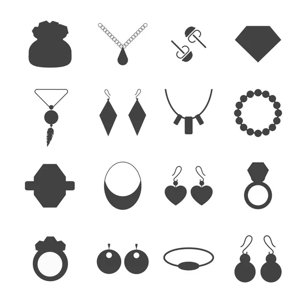 Silhouette jewelry accessories vector. — Stock Vector