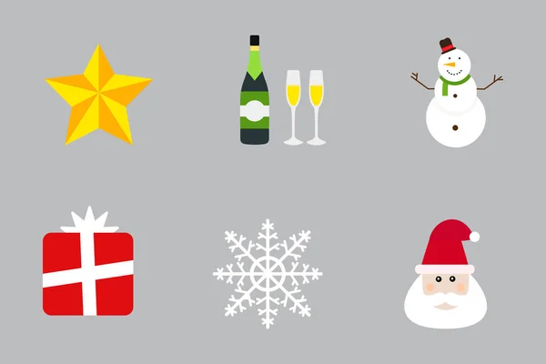 Christmas holiday icons vector set. — Stock Vector
