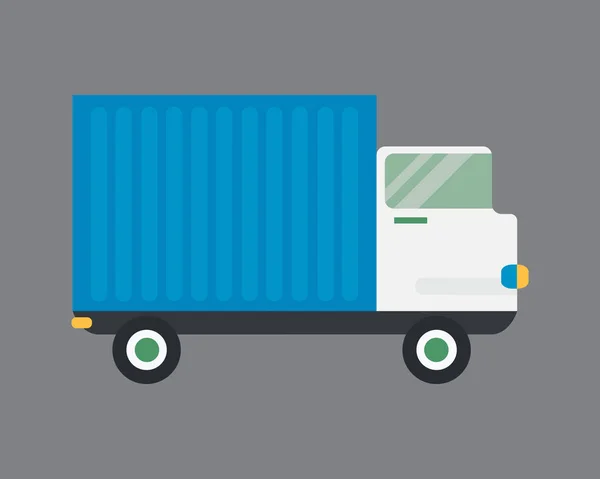 Levering vervoer lading logistieke vrachtwagen vectorillustratie. — Stockvector