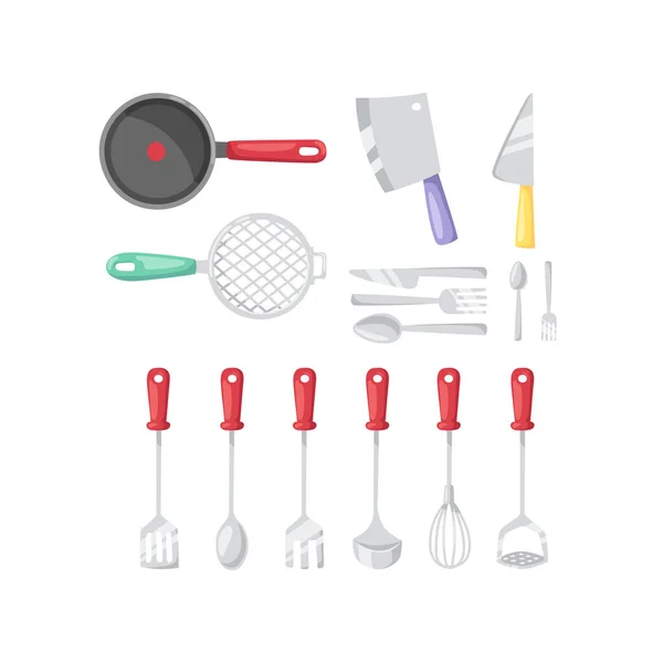 Utensilios de cocina vector cubiertos iconos . — Vector de stock