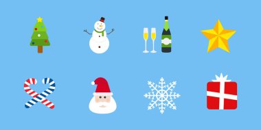 Noel tatil simgeler kümesi vektör.