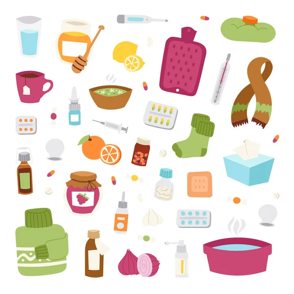 Flu influenza icons vector. — Stock Vector