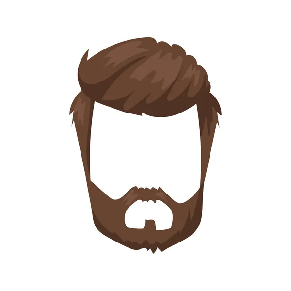 Coiffure barbe et cheveux visage coupé masque plat vecteur dessin animé . — Image vectorielle