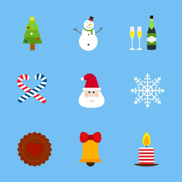 Ensemble vectoriel d'icônes de Noël . — Image vectorielle