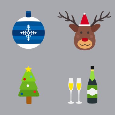 Noel tatil simgeler kümesi vektör.