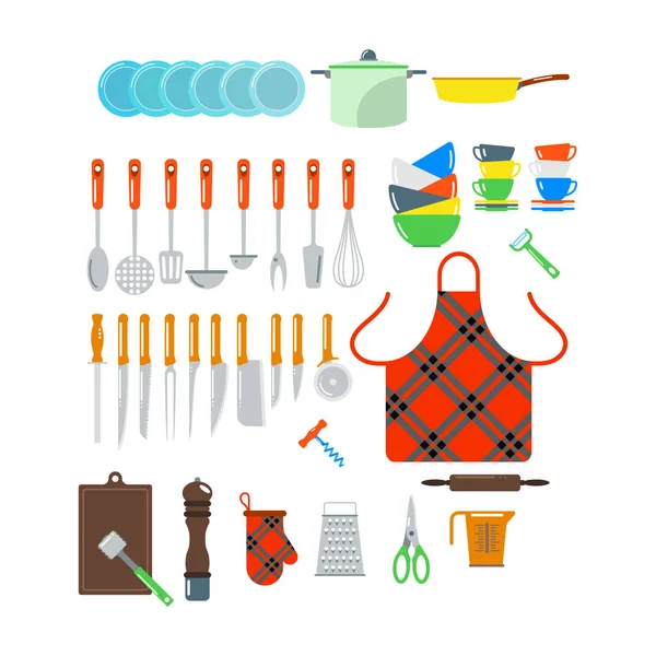Iconos de vectores de utensilios de cocina . — Vector de stock
