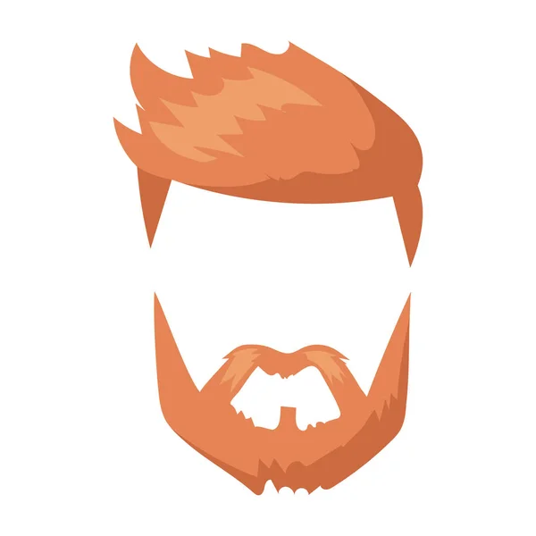 Barba peinado y pelo cara máscara cortada vector de dibujos animados plana . — Vector de stock