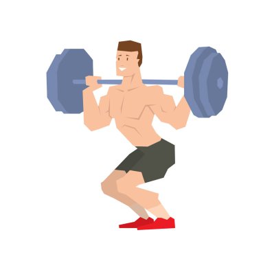 Sporcunun halteri vektör çizim.