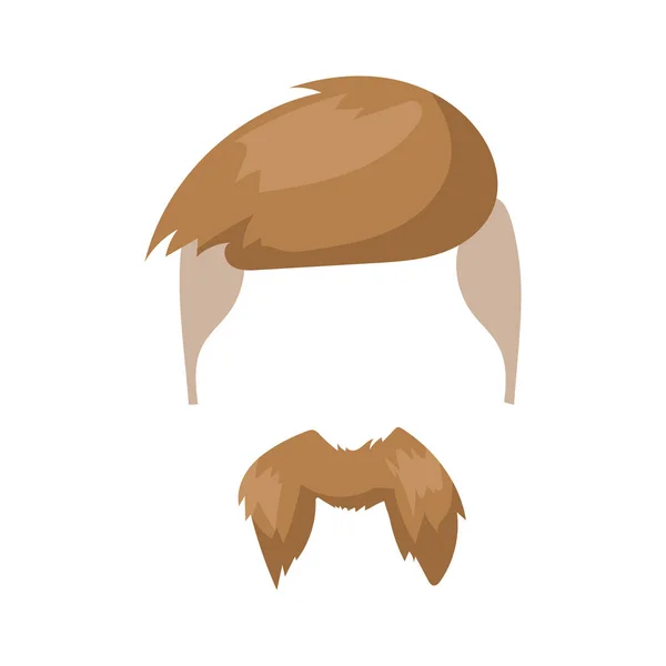 Barba peinado y pelo cara máscara cortada vector de dibujos animados plana . — Vector de stock