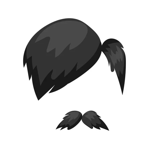 Frisur Bart und Haare Gesichtsschnitt Maske flache Cartoon-Vektor. — Stockvektor