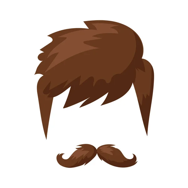 Barba peinado y pelo cara máscara cortada vector de dibujos animados plana . — Vector de stock