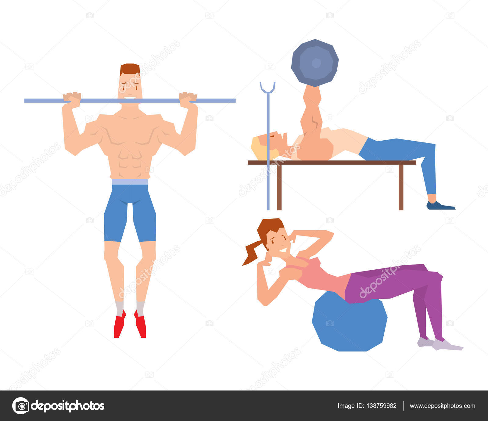 Cartoon sport gym people vector. Stock Vector Image by ©adekvat #138759982