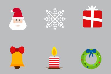 Noel tatil simgeler kümesi vektör.