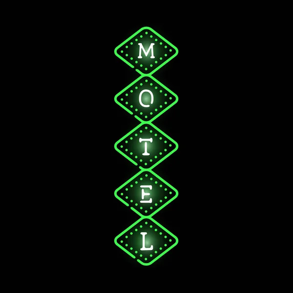 Neon motel etiket vektör çizim ışık. — Stok Vektör