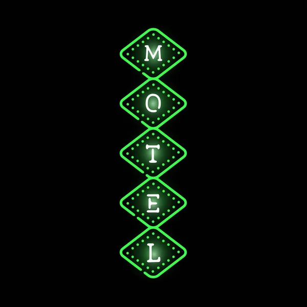 Licht Neon Motelbeschriftungsvektor Illustration. — Stockvektor