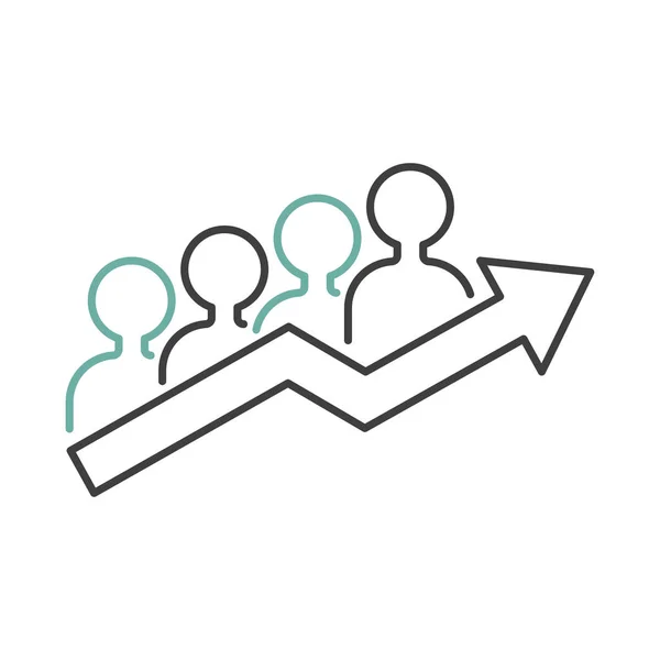 Business teamwork outline icon vector.