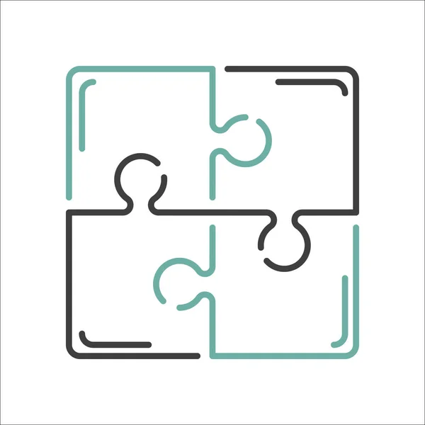 Puzzle blank template or cutting guidelines vector illustration. — Stock Vector