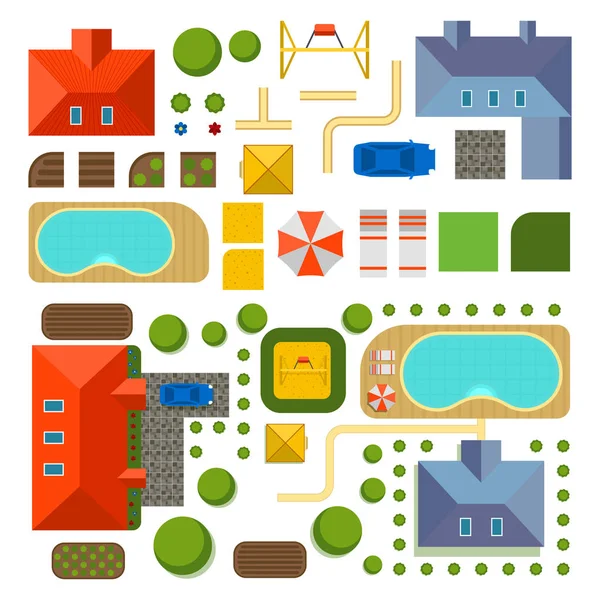 Plan of private house vector illustration — Stock Vector