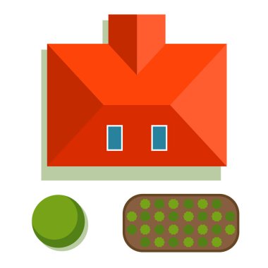 Özel house vektör çizim planı