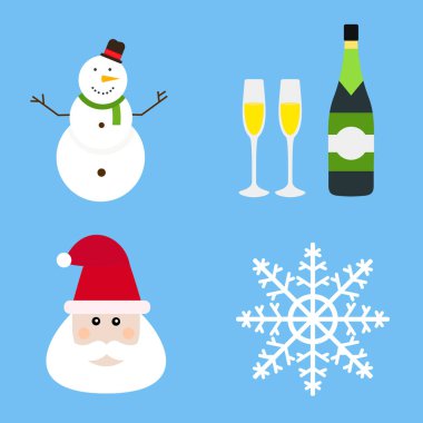 Noel tatil simgeler kümesi vektör.